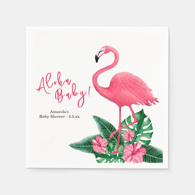 Aloha Baby Shower Napkin (Front)