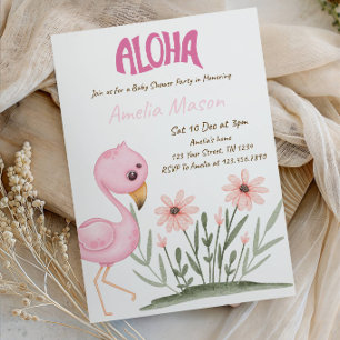 Aloha Baby Shower Party--Tropical Luau Baby Shower Invitation