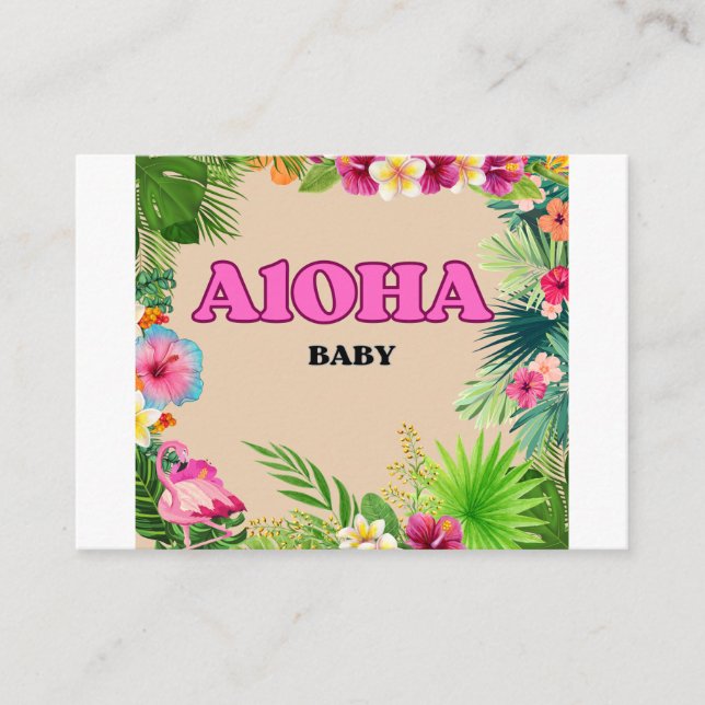 Aloha Baby  Shower Theme- Envelope Enclosure Card (Front)
