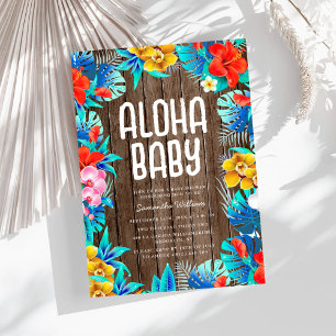 Aloha Baby Shower Tropical Luau Theme Invitation