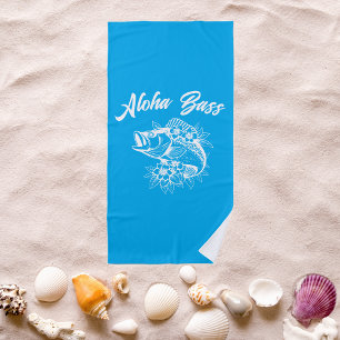 Aloha Bass-Blue Hawaiian Beach Towel