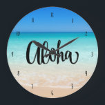 Aloha Beach Hawaiian Island Large Clock<br><div class="desc">Bring the aloha spirit to life in your home with this beach scene "Aloha" design wall clock.</div>