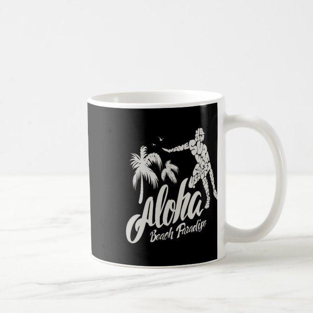 Aloha Beach Paradise Surf Surfing  Coffee Mug (Right)