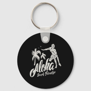 Aloha Beach Paradise Surf Surfing Keychain