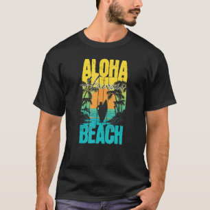 Aloha Beach Summer Sunset Surfer Silhouette Men Wo T-Shirt