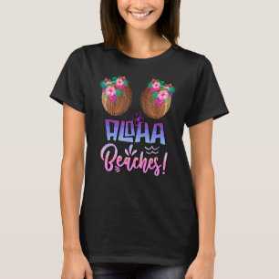 Aloha Beaches Coconut Bra with Hawaiian Tropical F T-Shirt