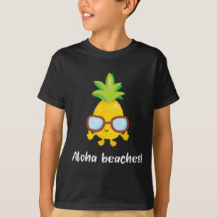 Aloha Beaches Graphic Pineapple With Sungles Gift T-Shirt