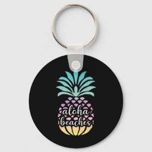 Aloha Beaches Hawaii Hawaiian Pineapple Cute Beach Keychain