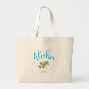 Aloha Beaches Hawaiian Style Summer Large Tote Bag