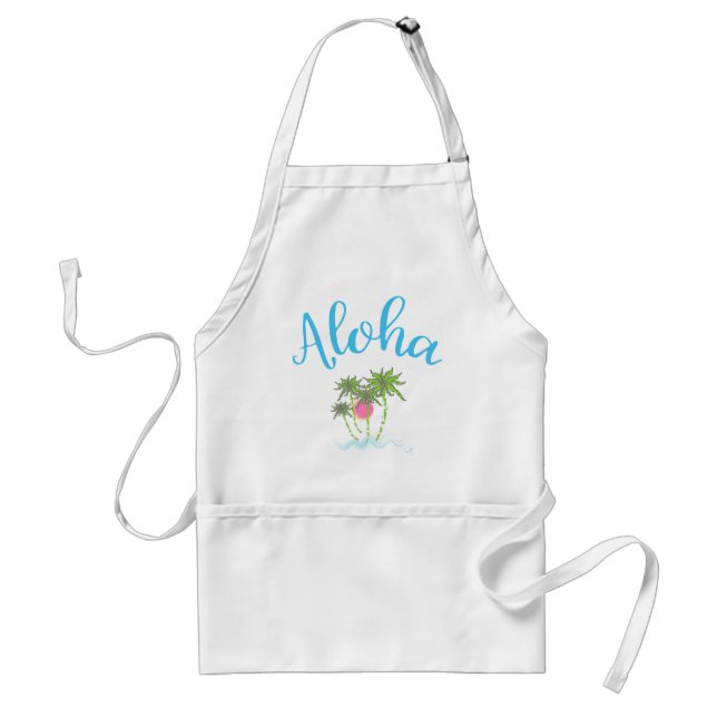 Aloha Beaches Hawaiian Style Summer Standard Apron (Front)