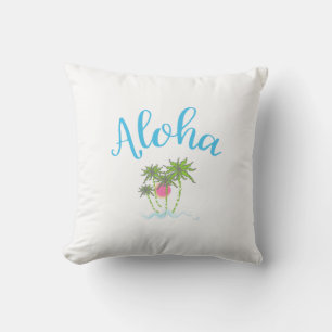 Aloha Beaches Hawaiian Style Summer Unique Throw Pillow