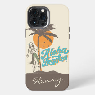 Aloha Beaches Hula Girl Hawaii Hawaiian Retro iPhone 13 Pro Max Case