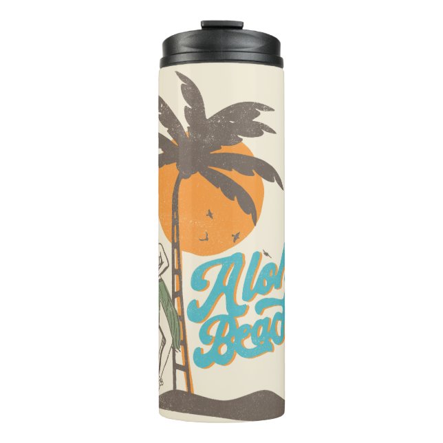 Aloha Beaches Hula Girl Hawaii Hawaiian Retro   Thermal Tumbler (Front)