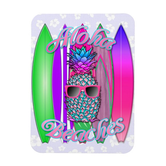 Aloha Beaches Pineapple Magnet (Vertical)