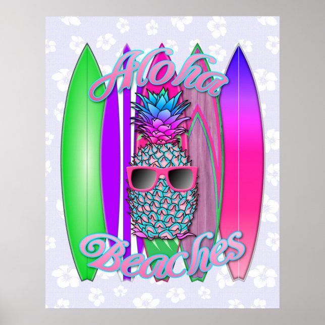 Aloha Beaches Pineapple Poster (Front)