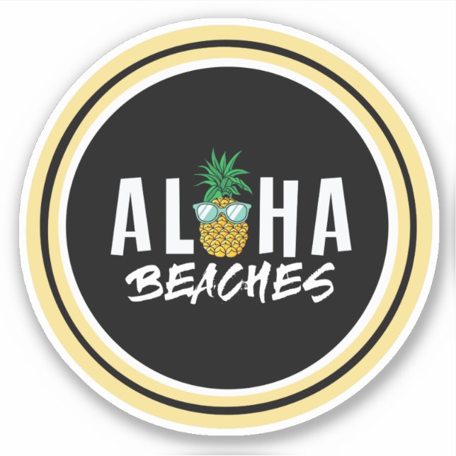 Aloha Beaches pineapple sticker (Front)