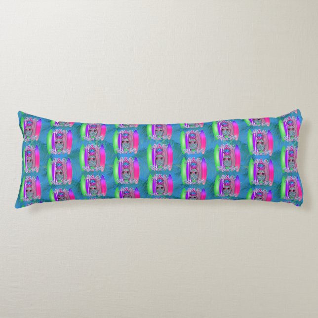 Aloha Beaches Summer Surf Pineapple Body Pillow (Front)