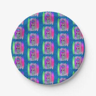 Aloha Beaches Summer Surfing Pineapple Paper Plate