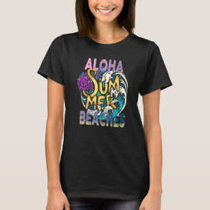 Aloha Beaches Tropical Hawaiian Summer Island Vaca T-Shirt