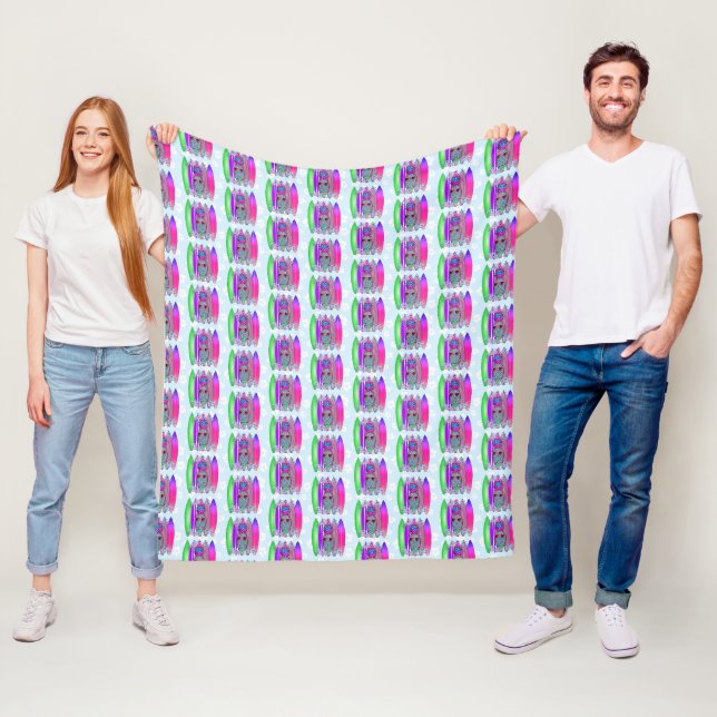 Aloha Beaches Tropical Surf Pineapple Fleece Blanket (In Situ)