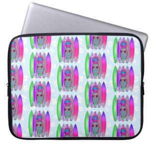 Aloha Beaches Tropical Surf Pineapple Laptop Sleeve
