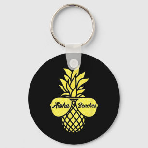 Aloha Beaches Yellow Pineapple Gift Hawaii Sungles Keychain