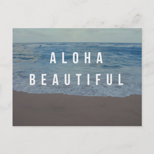 Aloha Beautiful Beach Day Postcard (Front)