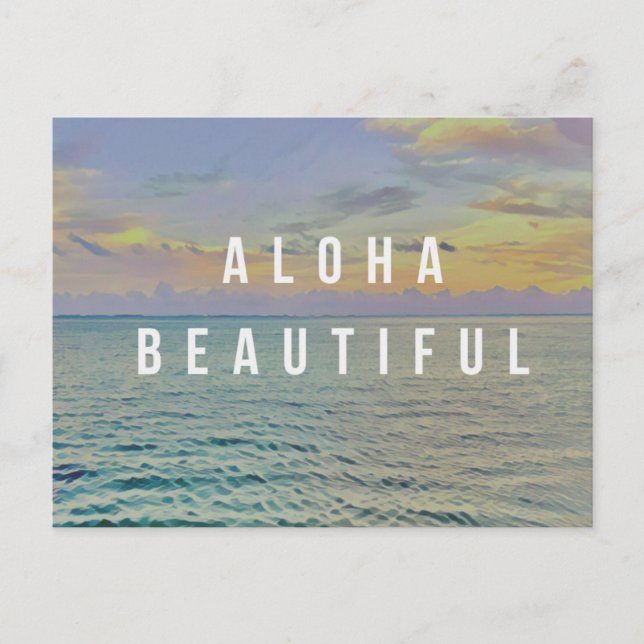 Aloha Beautiful Haena Sea Postcard (Front)