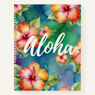 Aloha beautiful hibiscus flower pattern Hawaii Notebook