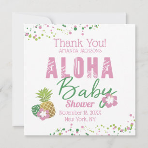 Aloha Bébé Rose Vert Tropicale Ananas Merci