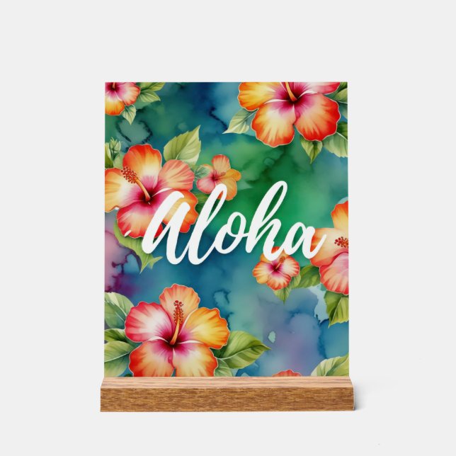 Aloha belle fleur hibiscus motif Hawaii (Recto)