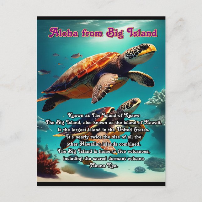 Aloha Big Island Hawaii Postcard (Front)