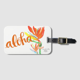 Aloha Bird of Paradise Luggage / Bag Tags - Orange