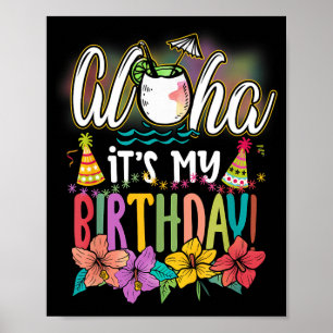 Aloha Birthday Hawaiian Aloha Beaches Hawaii Poster