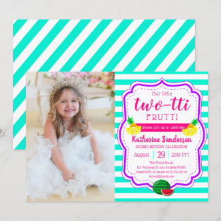 Aloha Birthday Luau Tropical Photo Two-tti Frutti Invitation