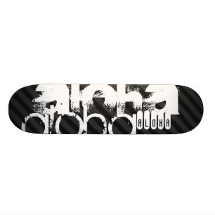 Aloha; Black & Dark Grey Stripes Skateboard
