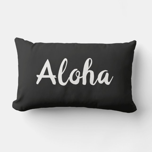 Aloha Black Pillow - Outdoor (Front)