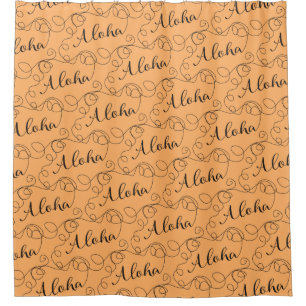 ALOHA black seamless pattern with LINES
