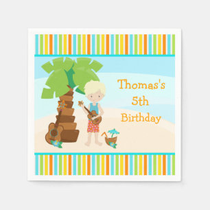 Aloha Blonde Hair Boy Party Napkin