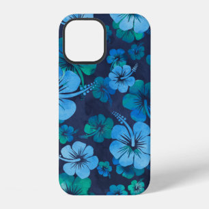 Aloha Blue Hawaiian Hibiscus Floral Print iPhone 12 Case
