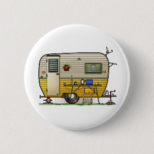 Aloha Camper Trailer 2 Inch Round Button