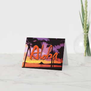 Aloha carte pour notes de coucher du soleil