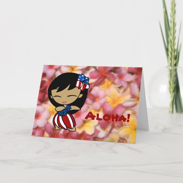 Aloha cartes patriotiques de Plumeria hawaïen de (Devant)