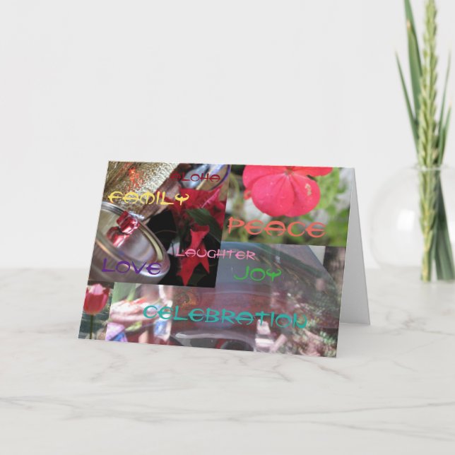 Aloha Celebration Joy Family Love Peace Laughter Holiday Card (Front)