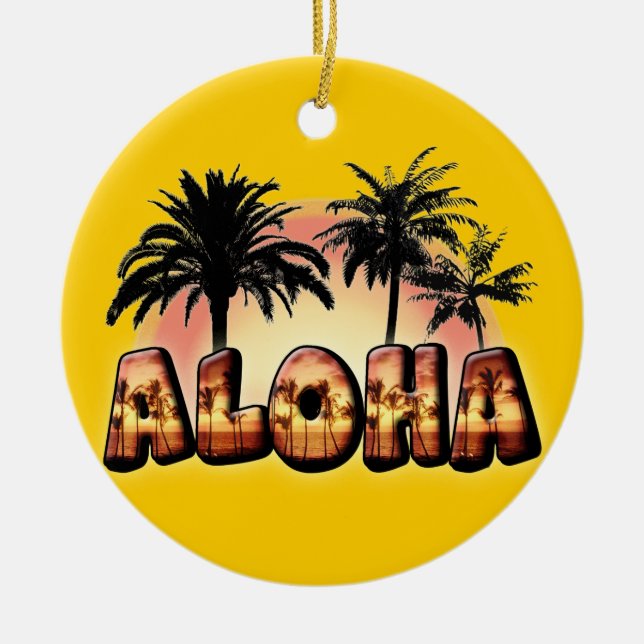 Aloha Ceramic Ornament (Front)