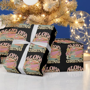 Aloha Christmas Surfing Santa Hawaiian Kalikimaka Wrapping Paper