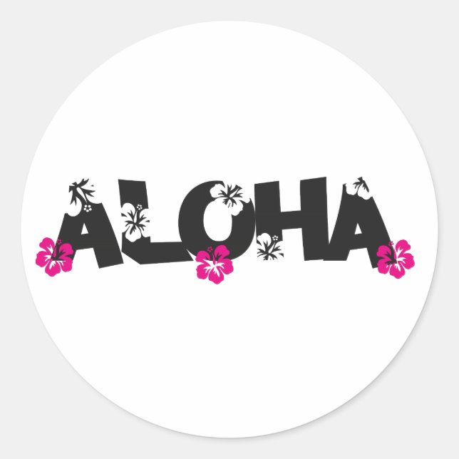Aloha Classic Round Sticker (Front)