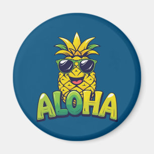 Aloha Collection d'ananas Magnet de cuisine Turquo