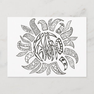 Aloha Colour your own Postcard