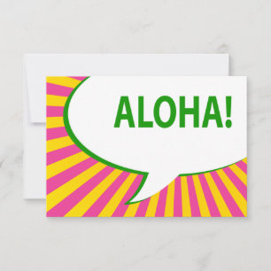 aloha! : comic speech bubble invitation